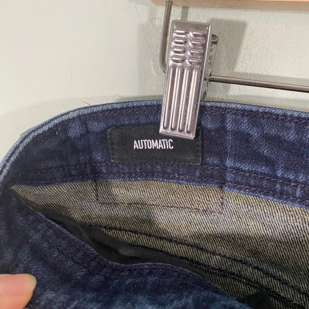 Revtown Men Blue Indigo Automatic Straight Leg Jeans Size 38 x 32